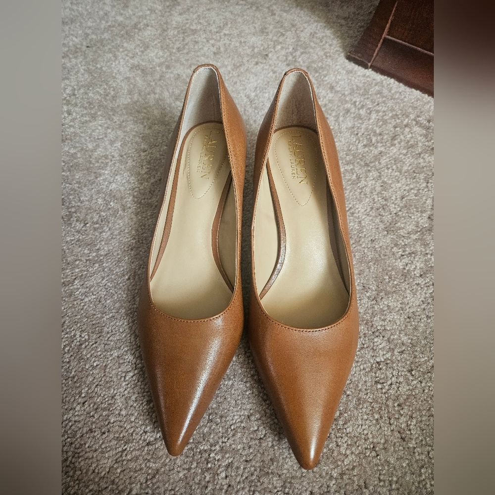 Ralph Lauren Brown Leather Heels